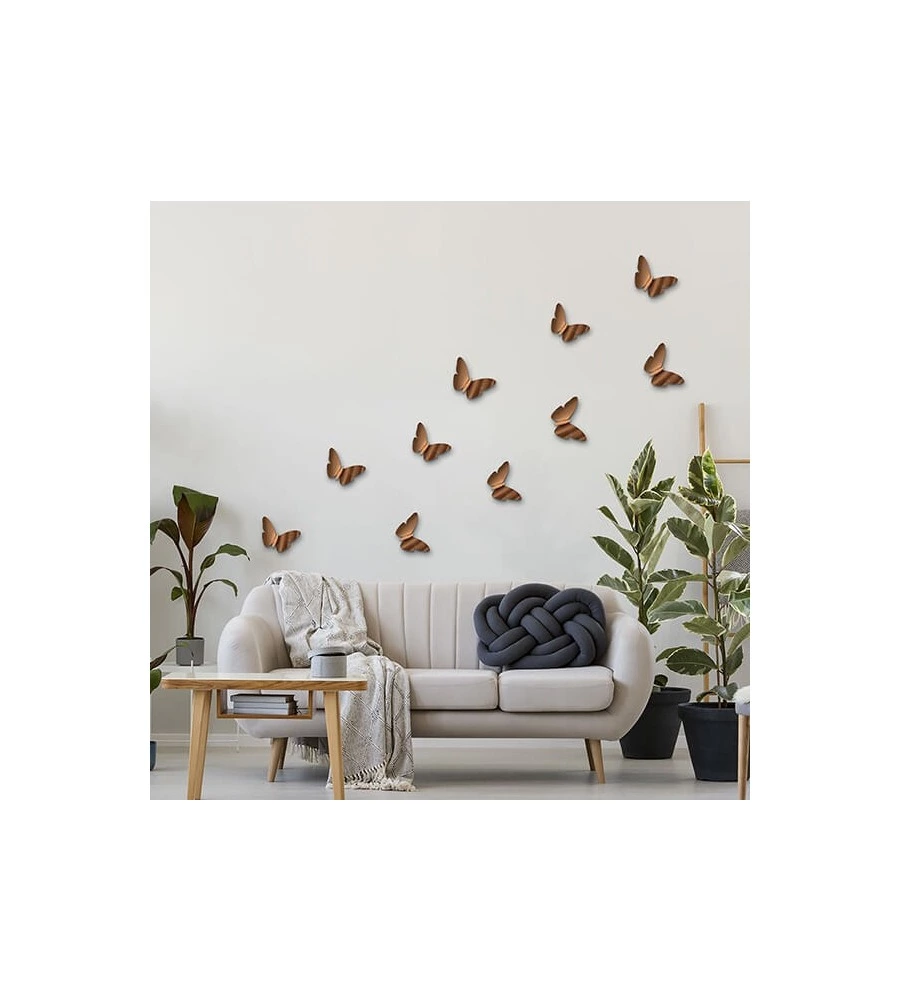 DECORO MURALE 3D "BRONZE BUTTERFLIES"